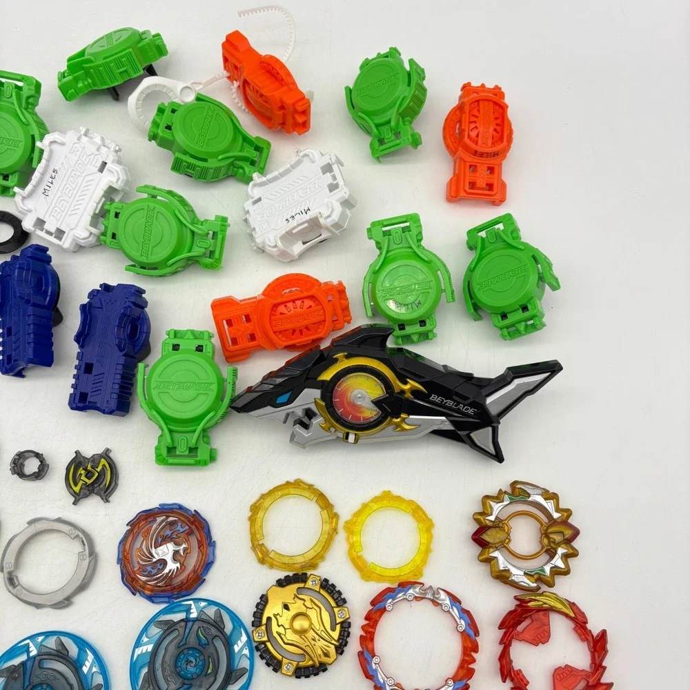 Beyblade Burst Huge Parts Lot Launchers DB QuadDrive QuadStrike Tops Hasbro